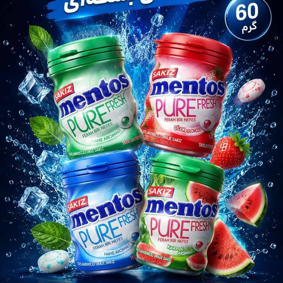 ادامس بشکه ای mentos